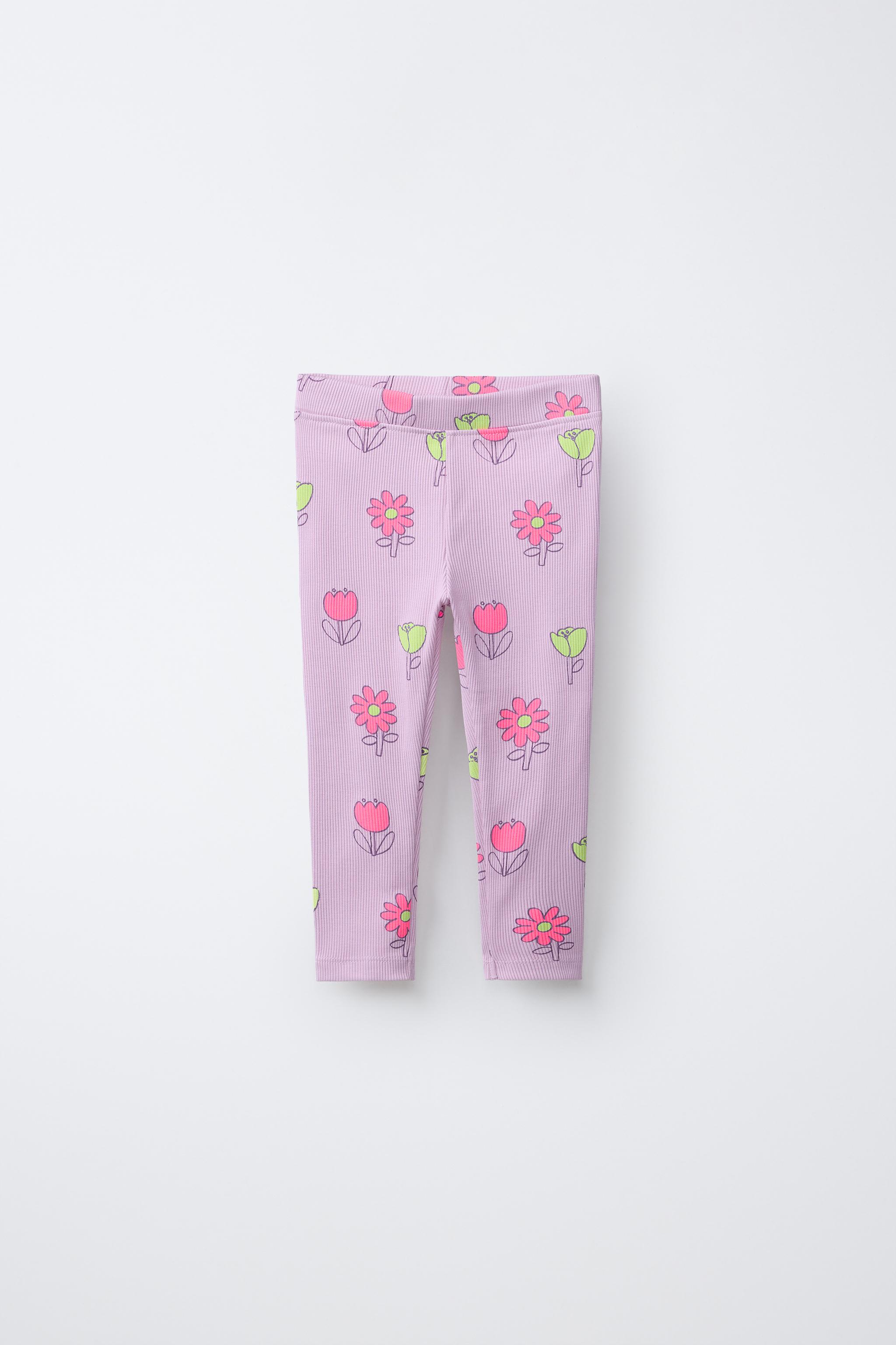 PRINTED RIBBED LEGGINGS